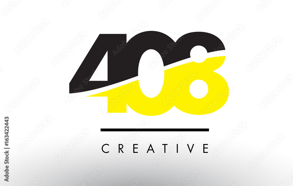 Obraz premium 408 Black and Yellow Number Logo Design.