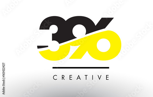396 Black and Yellow Number Logo Design.