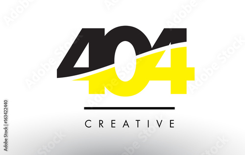 404 Black and Yellow Number Logo Design.