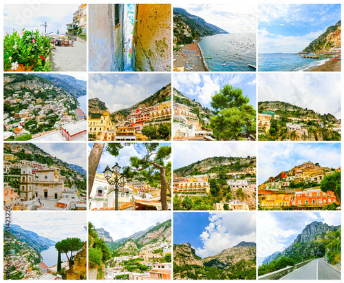 Positano, Italy along the stunning Amalfi Coast.