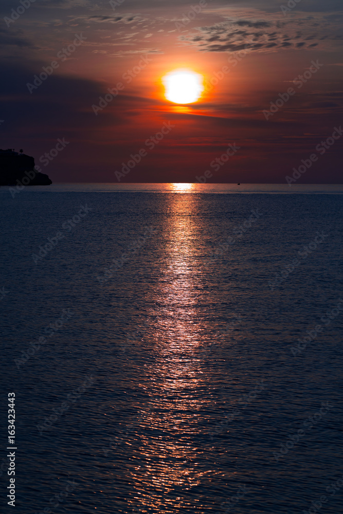 Sea sunset view