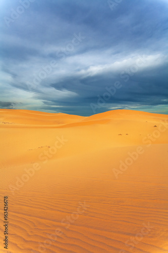 Sands of the desert in the evening