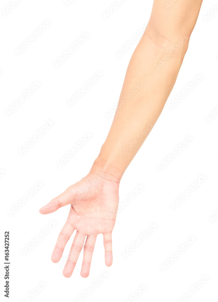 Man arm with blood veins on white background , health care and medical concept