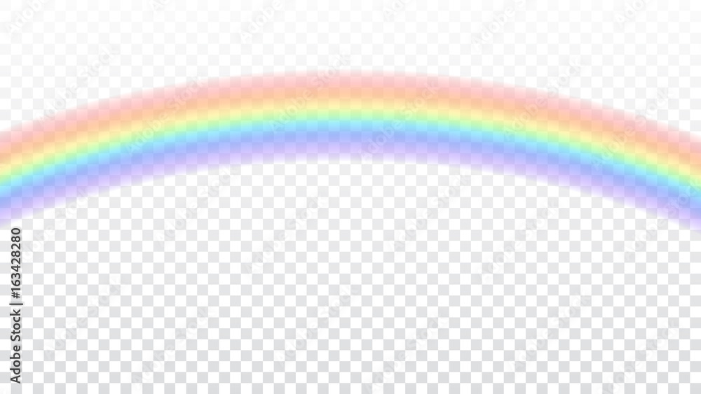 Rainbow icon. Shape arch realistic isolated on white transparent ...