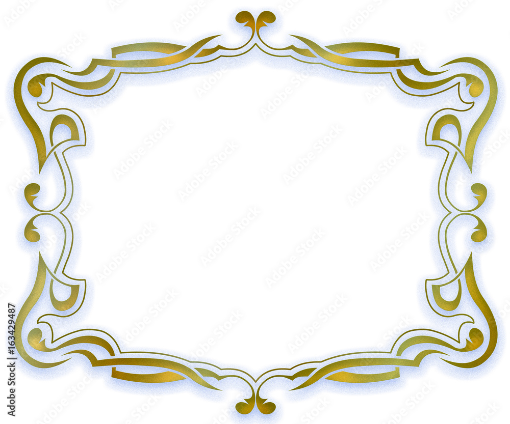 Cadre Art nouveau. Gold. Fond blanc Cadre Art nouveau. Gold. Fond blanc