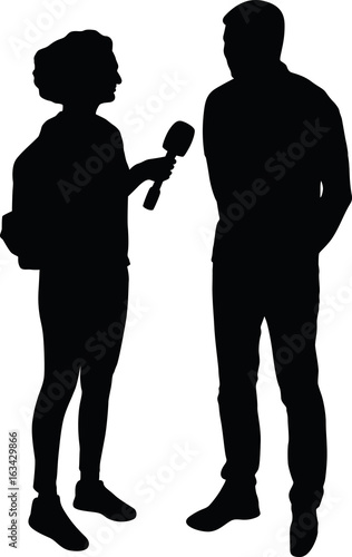 interview silhouette vector