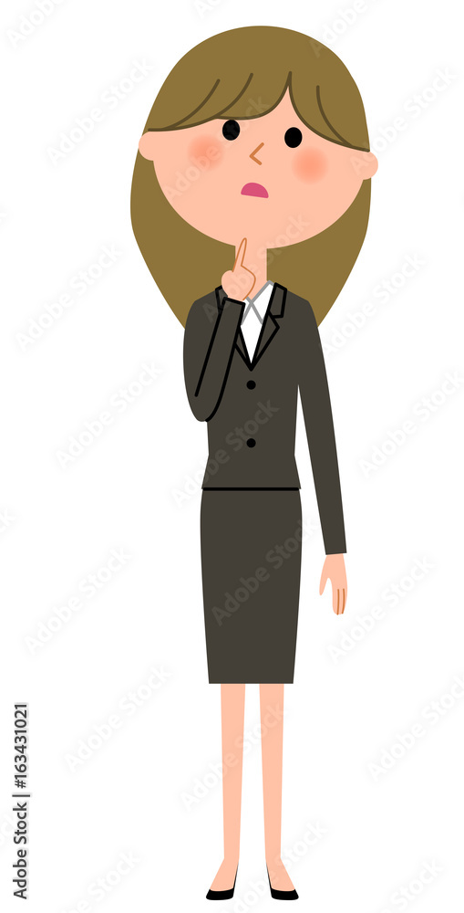スーツの女性 考える スーツの女性 考える