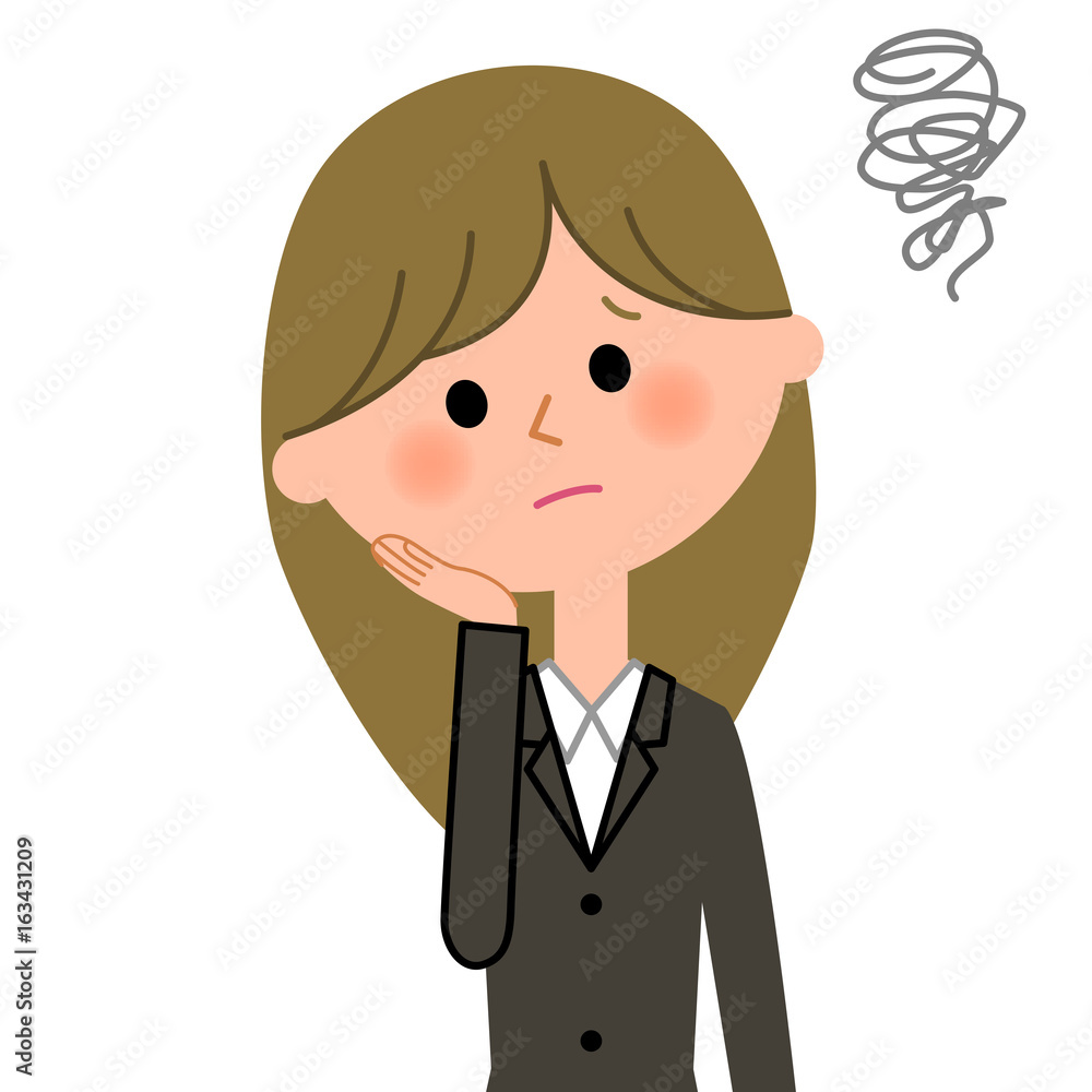 スーツの女性 困る スーツの女性 困る