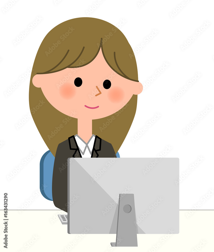 スーツの女性 PC スーツの女性 PC