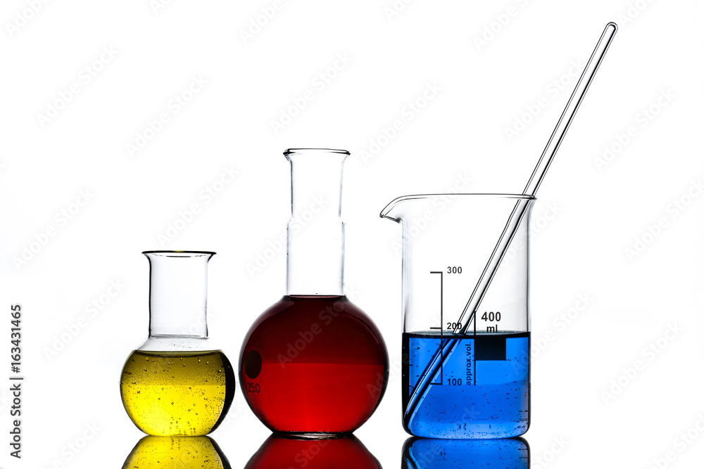 laboratory equipment over white laboratory equipment over white