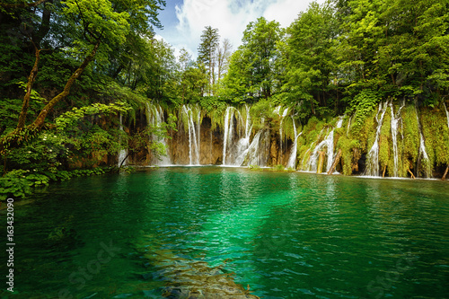 beautiful waterfalls in Plitvice Lakes National Park, Croatia