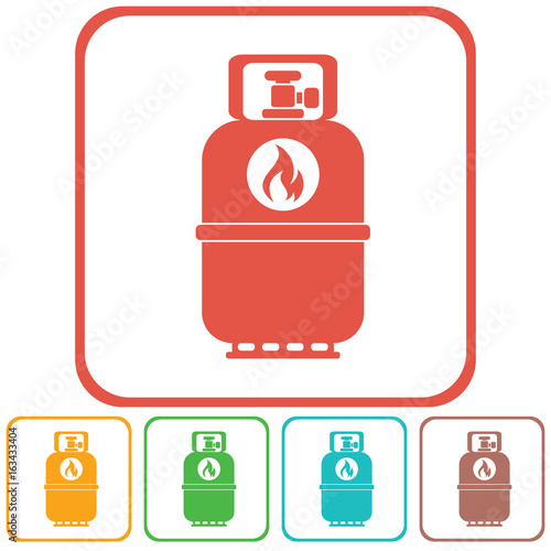 Camping gas bottle icon. Flat icon isolated