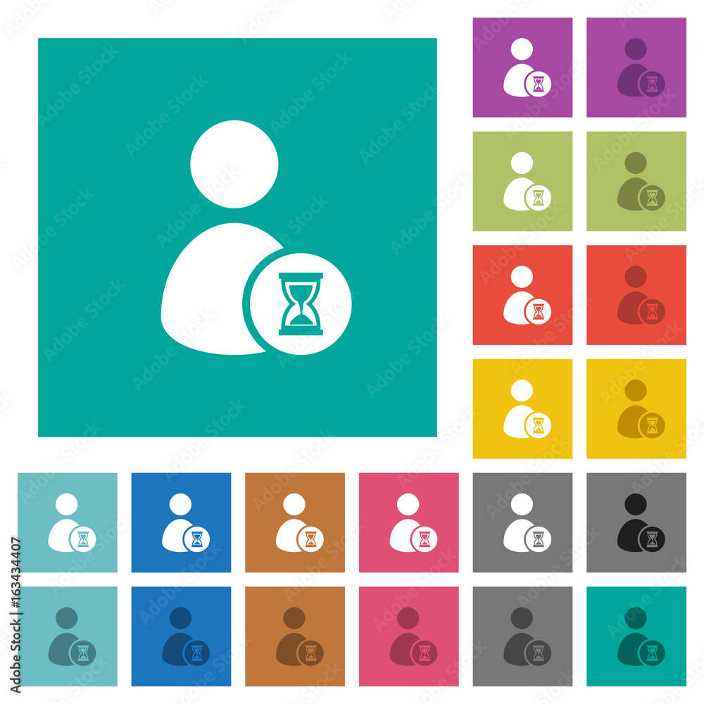 User account waiting square flat multi colored icons User account waiting square flat multi colored icons