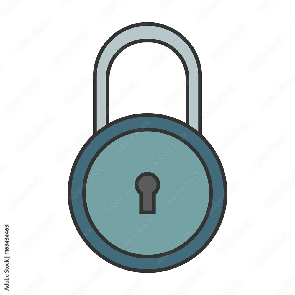 Padlock. Flat colored icon of lock isolated on white background. Object of safety, protection. Padlock. Flat colored icon of lock isolated on white background. Object of safety, protection.
