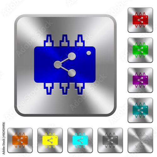Connect hardware rounded square steel buttons
