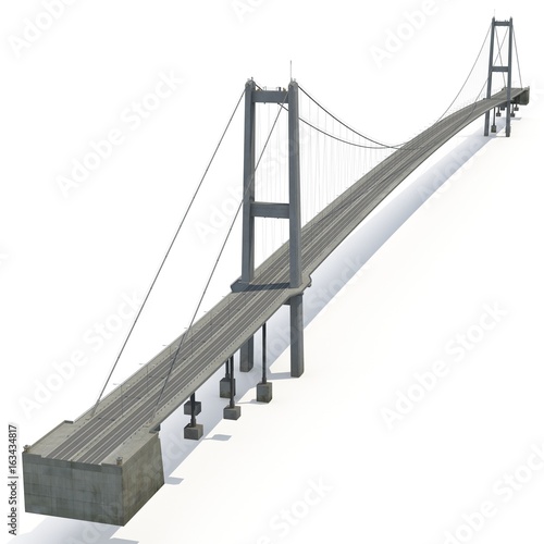 Fototapeta Naklejka Na Ścianę i Meble -  Bosphorus Bridge on white. 3D illustration