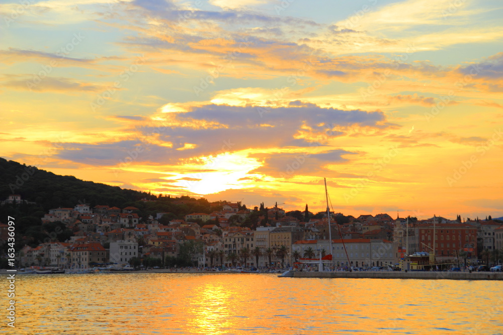Obraz premium Sunset view in Split, Dalmatia, Croatia