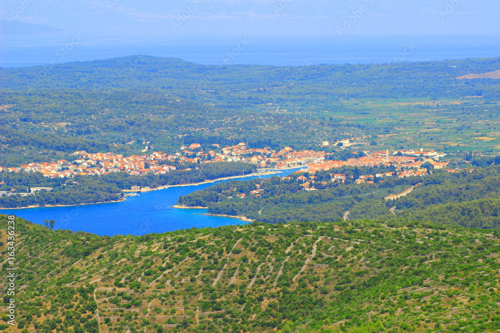 Panorama of Stari Grad town on Island Hvar, Croatia