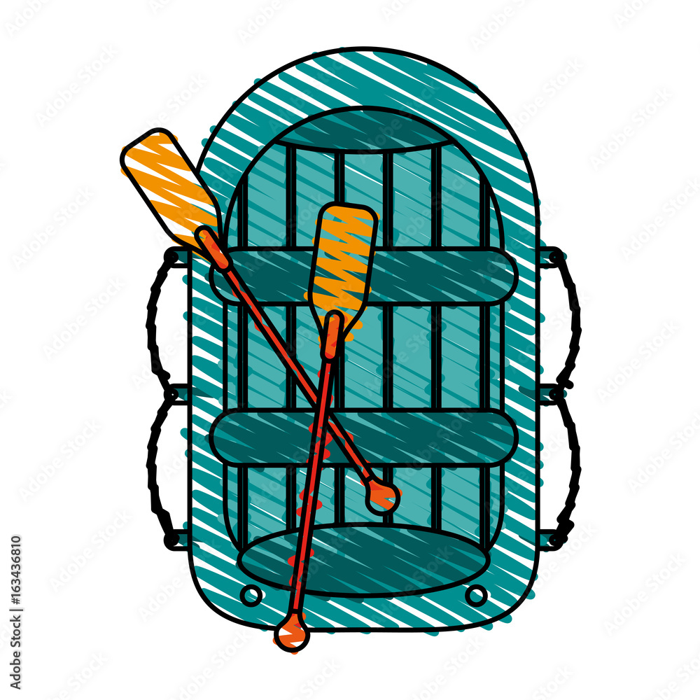 rafting boat doodle over white background vector illustration Stock ...