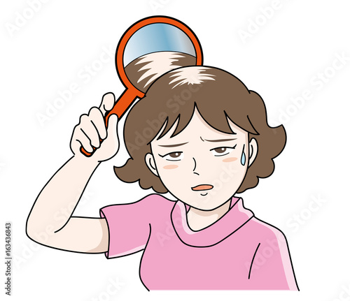 薄毛に悩む女性