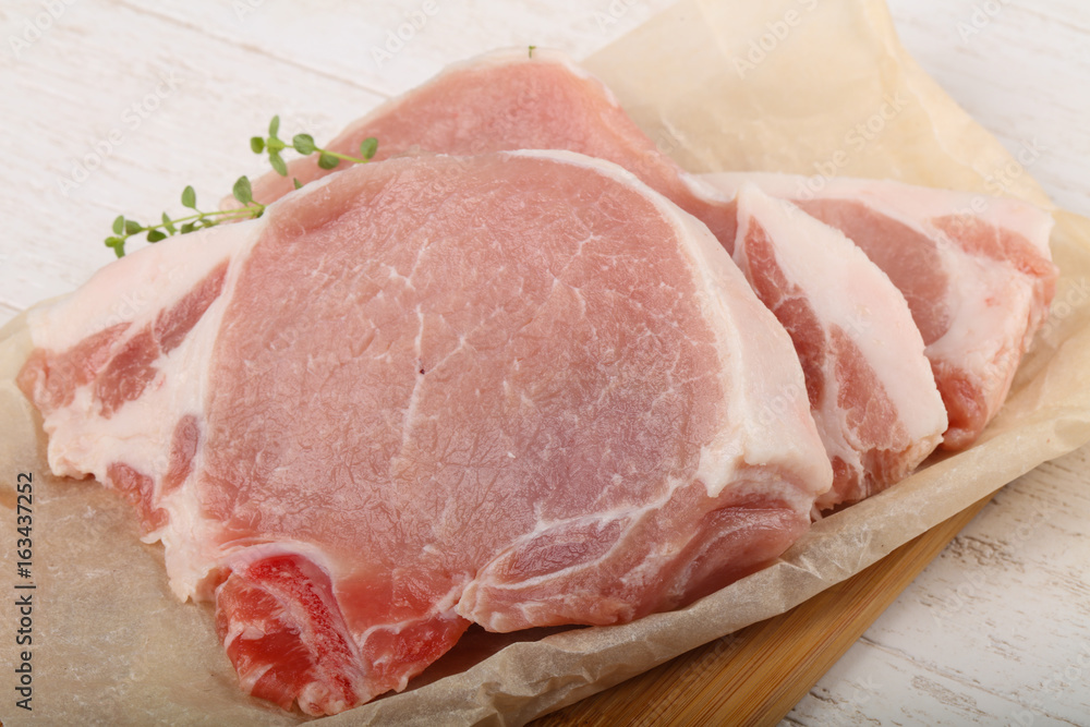 Raw pork steak Raw pork steak
