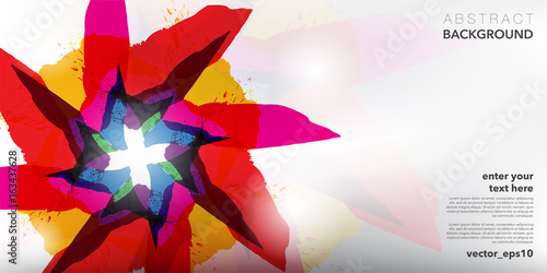 Abstract background. Watercolor and acrylic brush strokes on white background with place for your text. Can be used for poster, brochure, flyer and advertisement material. Vector illustration. Eps10.