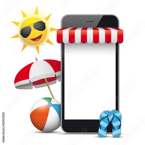 Smartphone Shop Marquee Sun Sunshade Flip-Flops