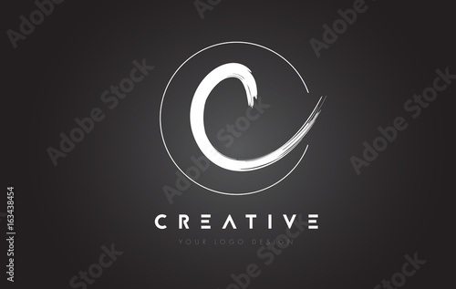 C Brush Letter Logo Design. Artistic Handwritten Letters Logo Concept.