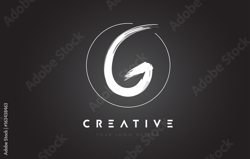 G Brush Letter Logo Design. Artistic Handwritten Letters Logo Concept.
