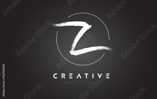 Z Brush Letter Logo Design. Artistic Handwritten Letters Logo Concept. photo