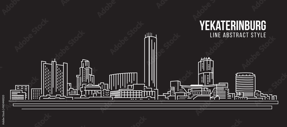 Fototapeta Cityscape Building Line art Vector Illustration design - Yekaterinburg city