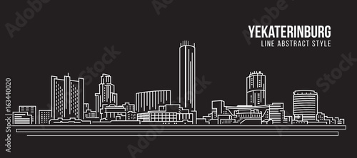 Cityscape Building Line art Vector Illustration design - Yekaterinburg city photo