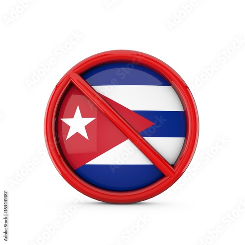 Free Download Cuba flag prohibited no entry symbol. 3D Rendering - GFXLoad