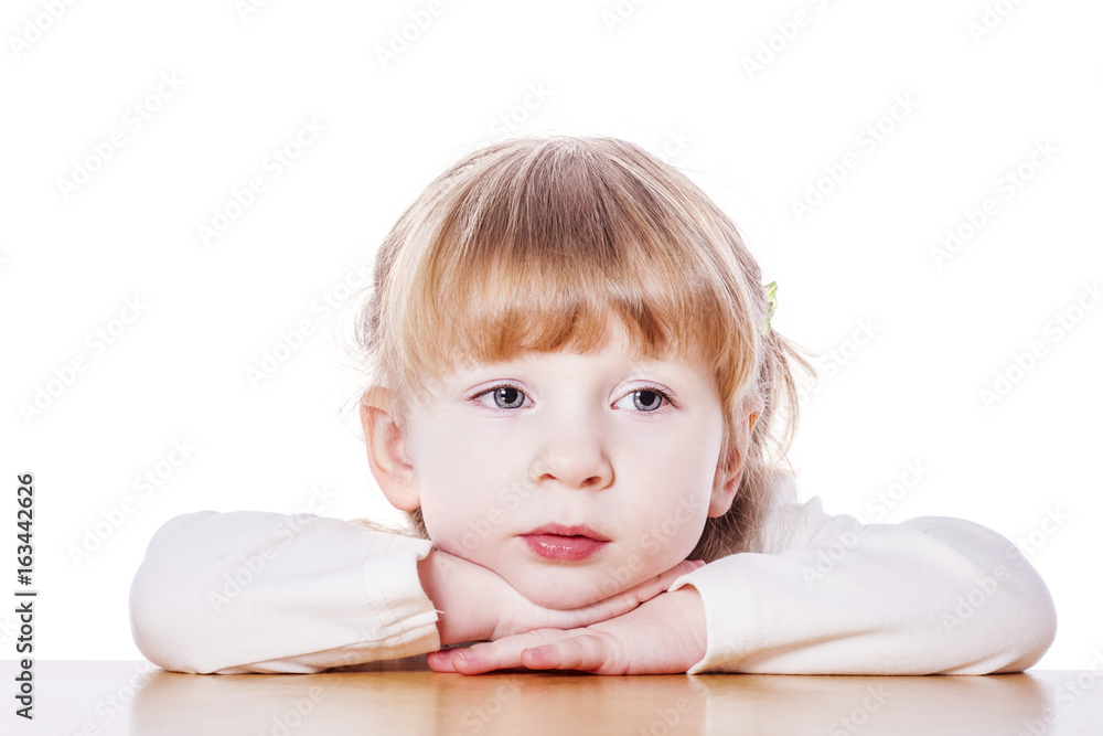 Pensive little girl Pensive little girl