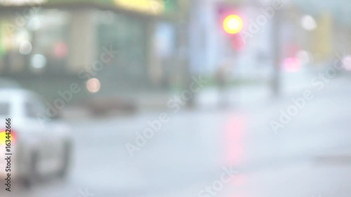 Wallpaper Mural Car jam in heavy rain Optical Blur Torontodigital.ca