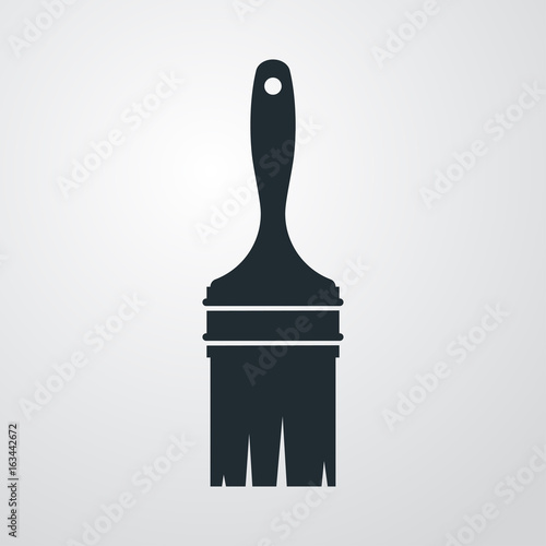 Icono plano brocha vertical en fondo degradado