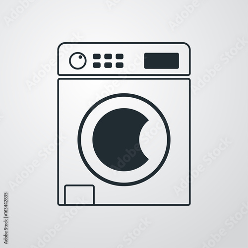 Icono plano lavadora en fondo degradado