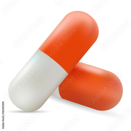 Pill And Tablets, Medicine, Drug, Capsules. Healthcare. Medical Illustration Isolated On A White Background. Realistic Vector Illustration.