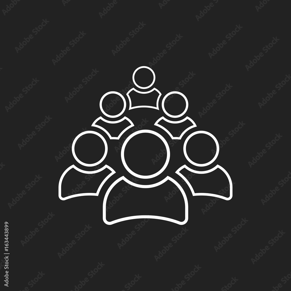 Group of people vector icon in line style. Persons icon illustration. Group of people vector icon in line style. Persons icon illustration.