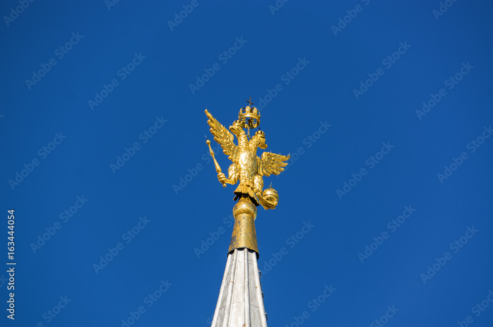 Fototapeta premium Fragment of the rood of Historical Museum at Square of Revolution, Moscow, Russia.