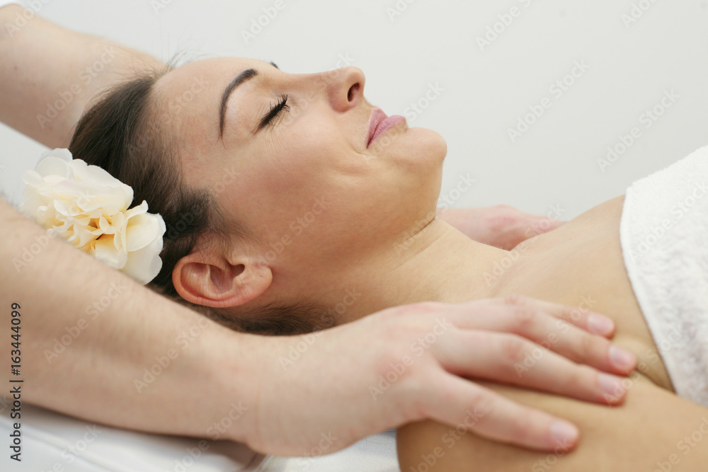 Woman enjoying a massage treatment