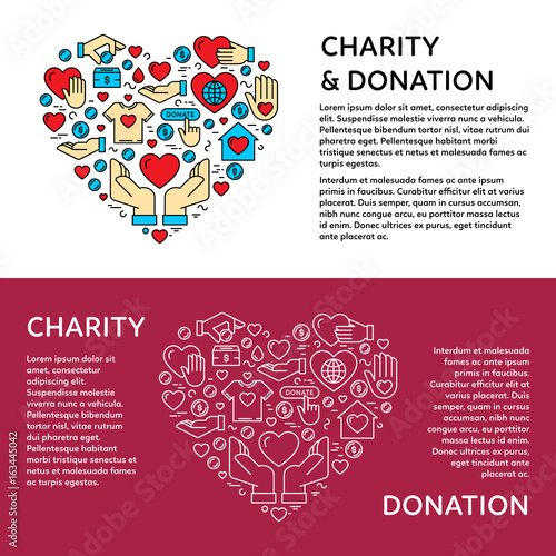 Charity and donation banner template
