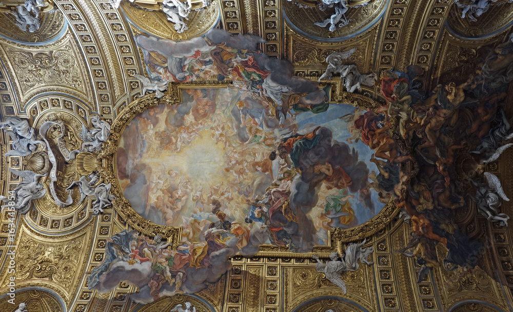 Church of the Gesù, baroque interior, Rome, Italy