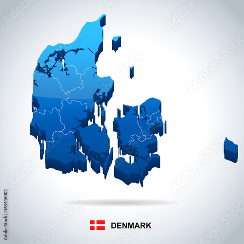 Denmark - map and flag illustration