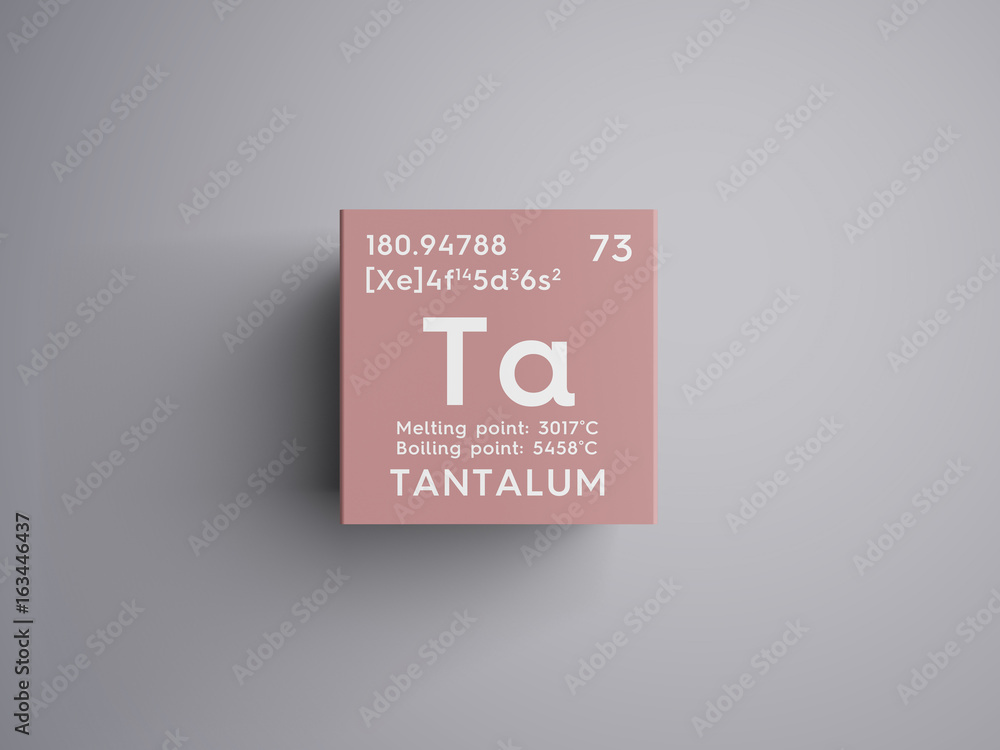 Stockfoto Tantalum. Transition metals. Chemical Element of Mendeleev's