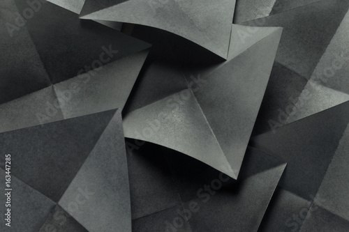 Obraz na plátně Geometric shapes of paper, grey background