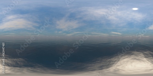 HDRI, environment map, Round panorama, spherical panorama, equidistant projection, sea sunset 
