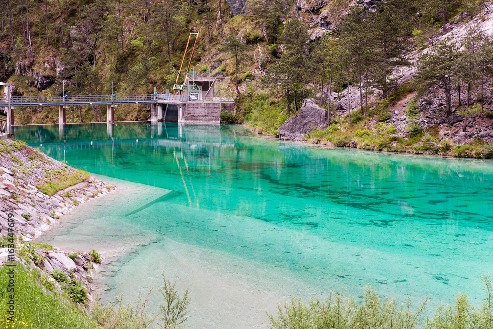 Crystalline water. Mountain creek. Chiusaforte, Friuli