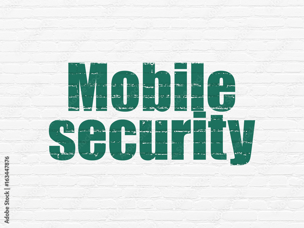 Privacy concept: Mobile Security on wall background Privacy concept: Mobile Security on wall background