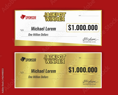Design template for award winning check. Vector